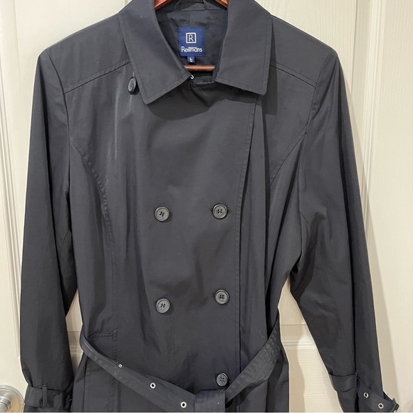 Reitmans navy blue double breasted trench coat size large - Picture 4 of 13